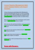 Cancer Registry Management Q&A&colon; Latest Updated Edition with Expert Answers&period;