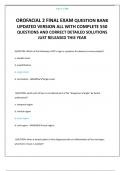 OROFACIAL 2 FINAL EXAM QUESTION BANK UPDATED VERSION ALL WITH COMPLETE 550 QUESTIONS AND CORRECT DETAILED SOLUTIONS JUST RELEASED THIS YEAR