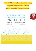 TEST BANK For Information Technology Project Management 9th Edition Kathy Schwalbe&comma;Verified Chapters A&plus;