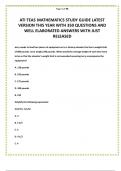 ATI TEAS MATHEMATICS STUDY GUIDE LATEST VERSION THIS YEAR WITH 350 QUESTIONS AND WELL ELABORATED ANSWERS WITH JUST RELEASED 