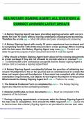 NSA NOTARY SIGNING AGENT&vert; ALL QUESTIONS & CORRECT ANSWERS LATEST UPDATE