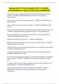 Manager's Food Handler's License- Learn2Serve questions and answers
