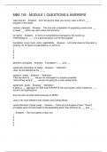 MBA 745 - MODULE 1 QUESTIONS & ANSWERS