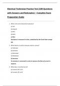 Electrical Technician Practice Test &lpar;100 Questions  with Answers and Rationales&rpar; &ndash; Complete Exam  Preparation Guide