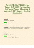 Exam 2&colon; NR293 &sol; NR 293 &lpar;Latest Update 2025 &sol; 2026&rpar; Pharmacology for Nursing Practice &vert; Questions & Answers &vert; 100&percnt; Correct &vert; Grade A - Chamberlain
