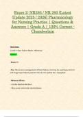Exam 2&colon; NR293 &sol; NR 293 &lpar;Latest Update 2025 &sol; 2026&rpar; Pharmacology for Nursing Practice &vert; Questions & Answers &vert; Grade A &vert; 100&percnt; Correct - Chamberlain
