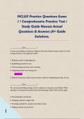 NCLEX Practice Questions Exam 1 &sol; Comprehensive Practice Test &sol; Study Guide Newest Actual Questions & Answers &lpar;A&plus; Guide Solutions&period; 