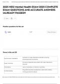 2025 HESI Mental Health EXAM 2025 COMPLETE EXAM QUESTIONS AND ACCURATE ANSWERS &vert;ALREADY PASSED&excl;&excl;