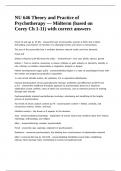 NU 646 Theory and Practice of Psychotherapy &mdash; Midterm &lpar;based on Corey Ch 1-11&rpar; with correct answers
