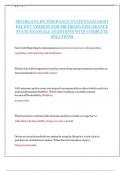 MICHIGAN LIFE INSURANCE STATE EXAM-MOST RECENT VERSION FOR MICHIGAN INSUARANCE STATE EXAM ALL QUESTIONS WITH COMPLETE SOLUTIONS 