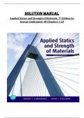 Solution Manual &ndash; Applied Statics and Strength of Materials&comma; 7th Edition by George Limbrunner &ndash; All Chapters 1&ndash;20