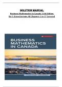 Solution Manual &ndash; Business Mathematics in Canada&comma; 11th Edition by F&period; Ernest Jerome &ndash; All Chapters 1 to 17 Covered