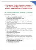 ATI Capstone Medical Surgical Assessment 1 & 2 &ndash; 150 Verified Questions with Correct Answers and Rationales &vert; 2025&sol;2026 Edition