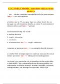 CCC Medical Module 1 questions with accurate answers