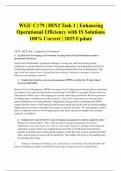 WGU C179 &vert; DIN2 Task 1 &vert; Enhancing Operational Efficiency with IS Solutions 100&percnt; Correct &vert; 2025 Update