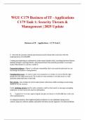 WGU C179 Business of IT - Applications C179 Task 1&colon; Security Threats & Management &vert; 2025 Update