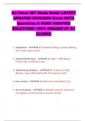 Air Force IBT Study Guide LATEST  UPDATED 2025&sol;2026 Exam WITH Questions & SURE VERIFIED  SOLUTIONS 100&percnt; GRADED AT A&plus; SCORE&excl;&excl; 