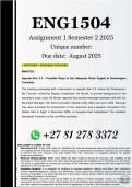 ENG1504 Assignment 1 &lpar;100&percnt; ANSWERS&rpar; Semester 2 2025 - DUE August 2025