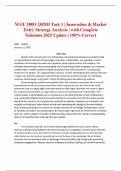 WGU D081 QBM3 Task 1 &vert; Innovation & Market Entry Strategy Analysis &vert; with Complete Solutions 2025 Update &vert; 100&percnt; Correct