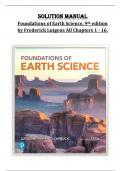 Solution Manual &ndash; Foundations of Earth Science&comma; 9th Edition by Frederick Lutgens &ndash; All Chapters 1 to 16