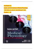 TEST BANK For Guyton and Hall Textbook of Medical Physiology&comma; 14th Edition by John E&period; Hall&semi; Michael E&period; Hall&comma; Verified Chapters 1 - 86&comma; Complete Newest Version