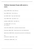 Technician Assessment Exam with correct answers