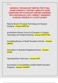 SURGICAL TECHNOLOGY NBSTSA TEST FINAL  EXAM CURRENTLY TESTING COMPLETE EXAM  QUESTIONS WITH DETAILED VERIFIED ANSWERS  WITH RATIONALES &lpar;100&percnt; CORRECT ANSWERS&rpar;  &sol;ALREADY GRADED A&plus;&sol; LATEST EXAM&excl;&excl;&excl; 