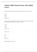 Technician Office Practice Exam with verified answers