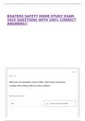 BOATERS SAFETY HOME-STUDY EXAM 2025 QUESTIONS WITH 100&percnt; CORRECT ANSWERS&excl;&excl;
