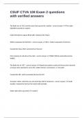CSUF CTVA 100 Exam 2 questions with verified answers
