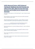IAHSS Advanced Pretest&comma; IAHSS Advanced Training for Healthcare Security Personnel 4th Edition Exam 2025&ndash;2026 Accurate Real Exam Questions and Verified Correct Answers JUST RELEASED