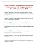 D100 Introduction to Spreadsheets Questions and Correct Answers with Complete Solutions &vert; Graded A&plus; &vert; New Update 2025
