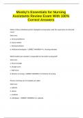 Mosby's Essentials for Nursing Assistants Review Exam With 100&percnt; Correct Answers