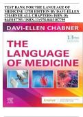 TEST BANK FOR THE LANGUAGE OF  MEDICINE 13TH EDITION
