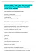 Biology 1500 Final Exam Questions With Guaranteed Pass Solutions Rated A&plus; &lpar;2025-2026&rpar; Update&period;