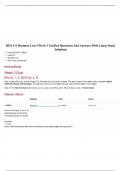 BUS 311 Business Law I Week 3 Verified Questions And Answers With Latest Study Solutions