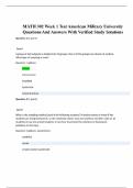 MATH 302 Week 1 Test American Military University Questions And Answers With Verified Study Solutions