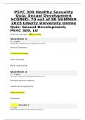 PSYC 309 Healthy Sexuality Quiz&colon; Sexual Development SCORED&colon; 70 out of 80 SUMMER 2025 Liberty University Online