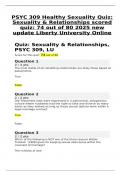 PSYC 309 Healthy Sexuality Quiz&colon; Sexuality & Relationships scored quiz&colon; 74 out of 80 2025 new update Liberty University Online