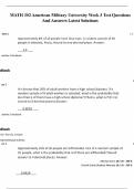 MATH 302 American Military University Week 3 Test Questions And Answers Latest Solutions
