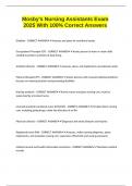 Mosby's Nursing Assistants Exam 2025 With 100&percnt; Correct Answers