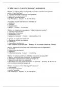 POM EXAM 1 QUESTIONS AND ANSWERS