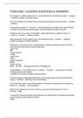 POM EXAM 1 QUIZZES QUESTIONS & ANSWERS