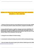 RESNA ATP PRACTICE EXAM QUESTIONS AND ANSWERS GRADED A&plus; 100&percnt; VERIFIED&period;