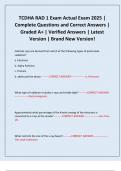 TCDHA RAD 1 Exam Actual Exam 2025 &vert; Complete Questions and Correct Answers &vert; Graded A&plus; &vert; Verified Answers &vert; Latest Version &vert; Brand New Version&excl;