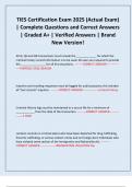 TIES Certification Exam 2025 &lpar;Actual Exam&rpar; &vert; Complete Questions and Correct Answers &vert; Graded A&plus; &vert; Verified Answers &vert; Brand New Version&excl;