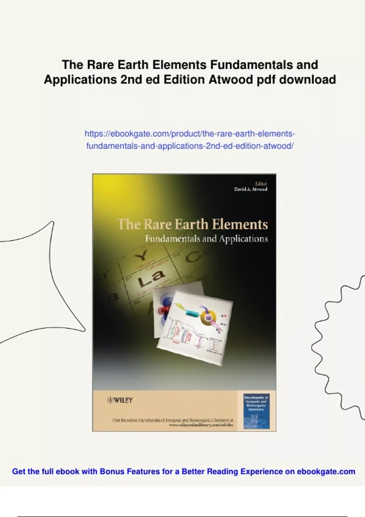 Summary The Rare Earth Elements Fundamentals and Applications 2nd ed ...