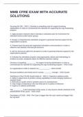 MMB CFRE EXAM WITH ACCURATE SOLUTIONS