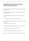 MCOMM 224 Final Exam questions well answered graded A&plus;