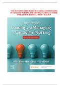 Test Bank for Yoder-Wise&rsquo;s Leading and Managing in Canadian Nursing 2nd Edition &lpar;Elsevier&comma; 2019&rpar; by Patricia S&period; Yoder's-Wise&comma; Janice Waddell and Nancy Walton&comma; Isbn no&semi; 9781771721684&comma; all 32 Chapters Covered &lpar;NEWEST 2025&rpar;